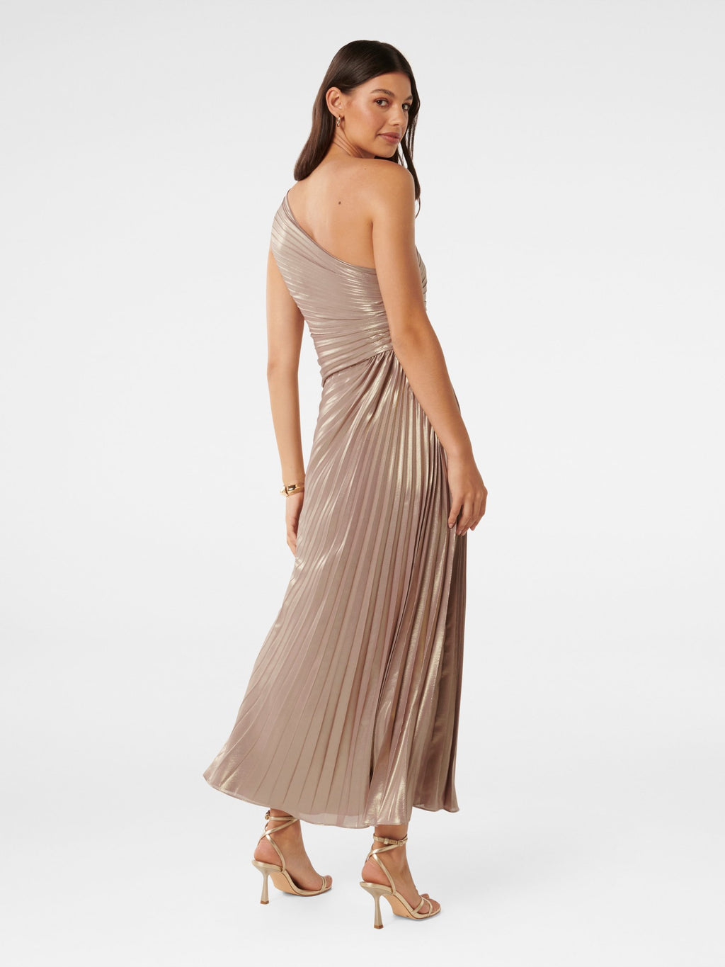  Taylah Metallic One Shoulder Dress
