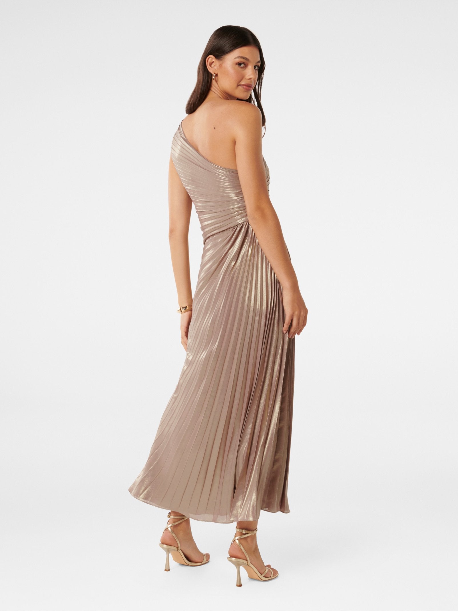  Taylah Metallic One Shoulder Dress