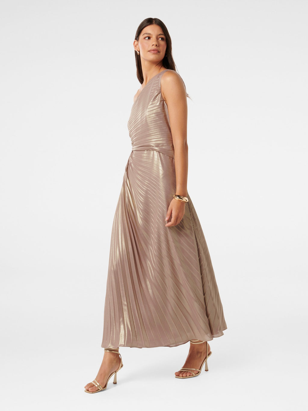  Taylah Metallic One Shoulder Dress