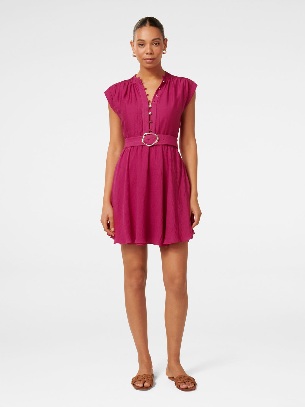  Lucille Textured Belted Mini Dress