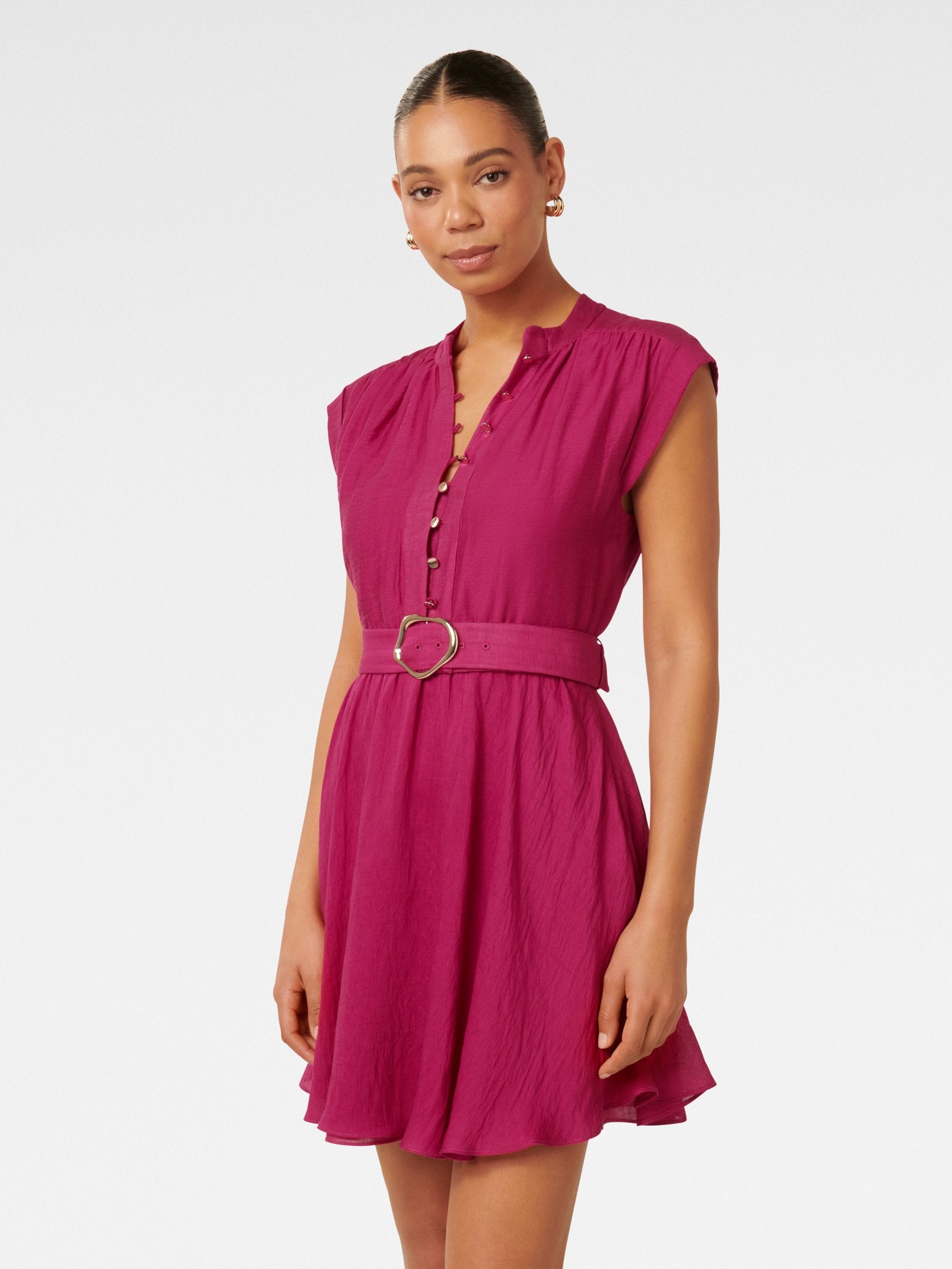  Lucille Textured Belted Mini Dress