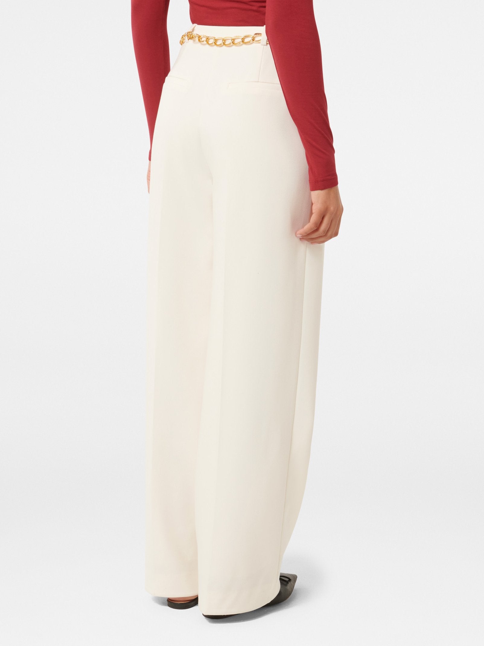  Taya Chain Belt Wide Leg Pant
