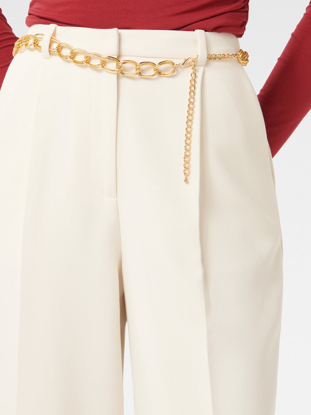  Taya Chain Belt Wide Leg Pant