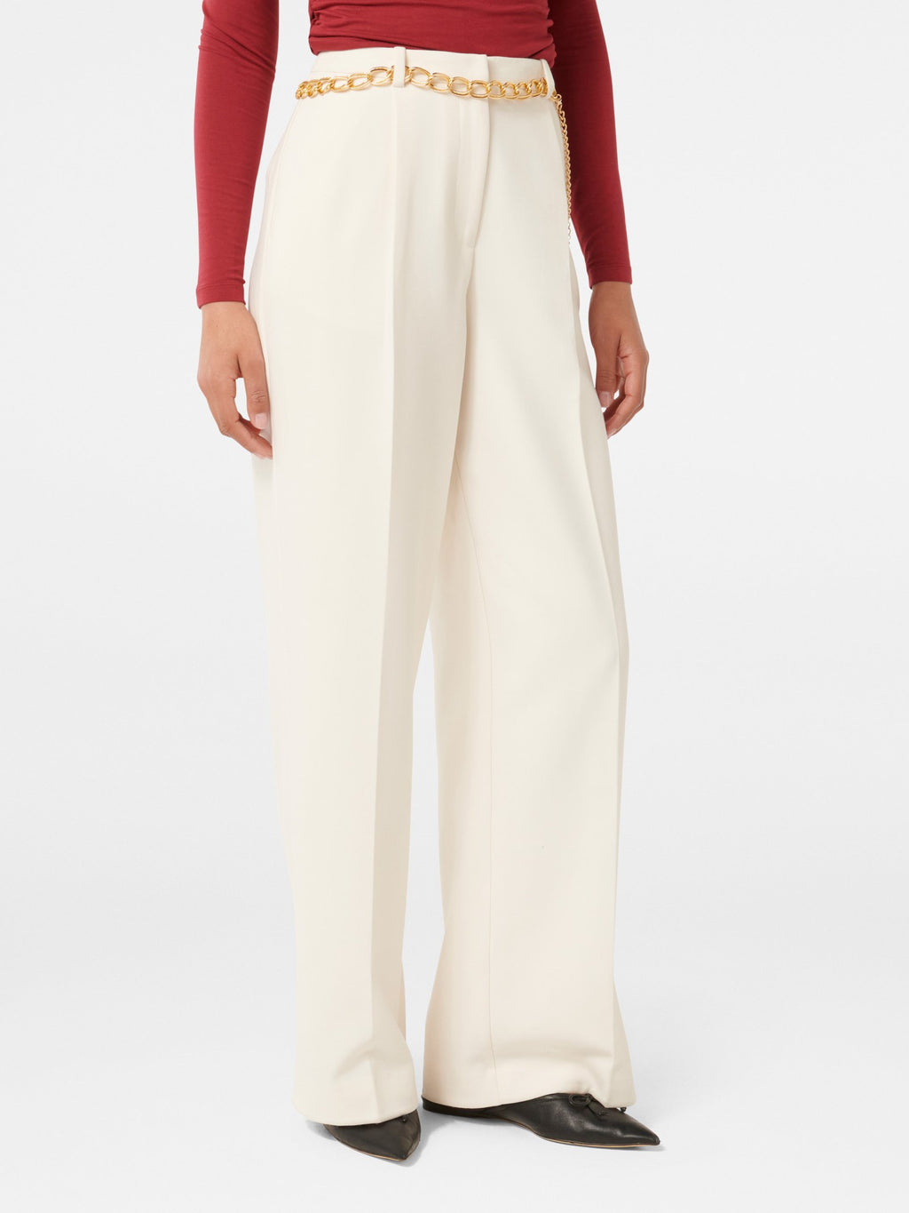  Taya Chain Belt Wide Leg Pant