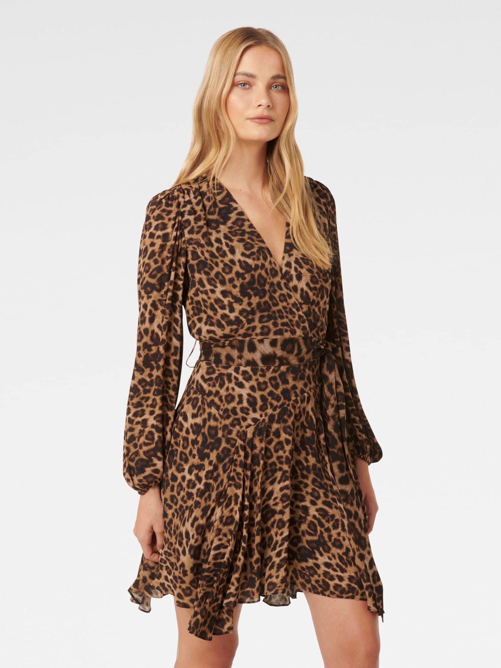  Amila Belted Godet Mini Dress