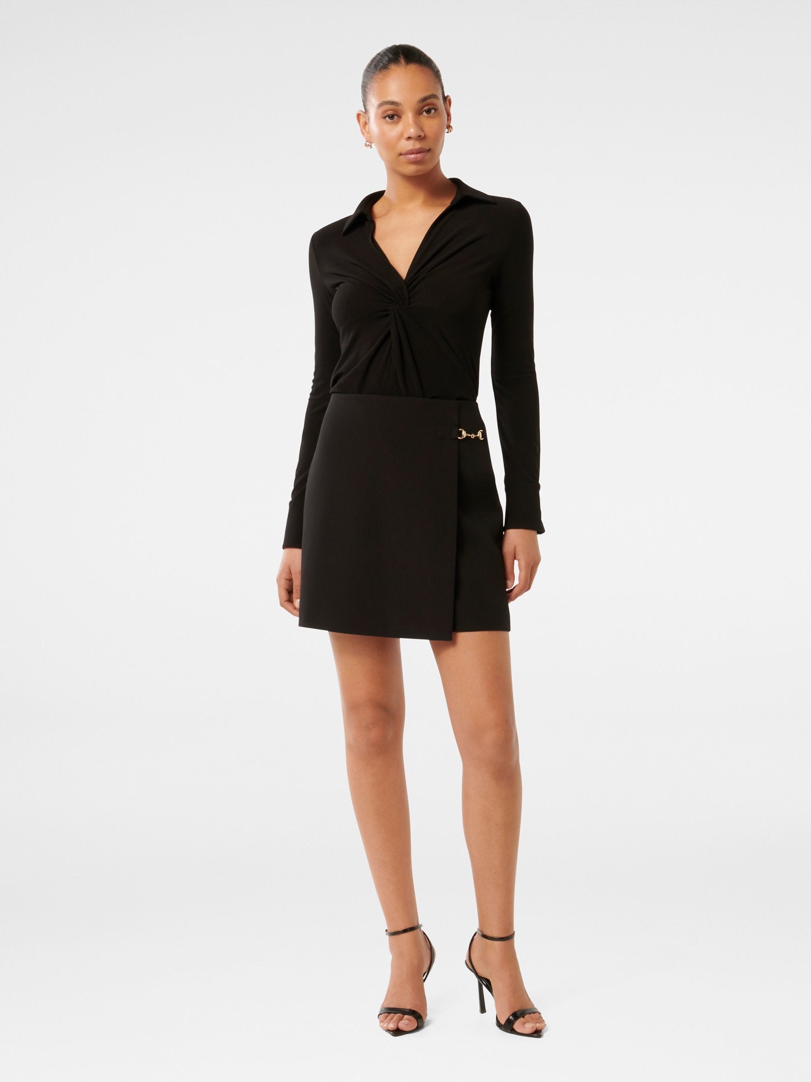  Emilia Twist Front Crepe Shirt
