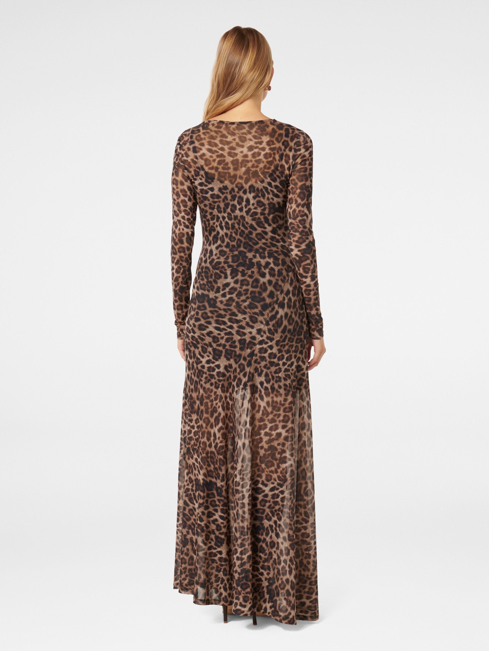  Libby Mesh Spliced Midi Dress