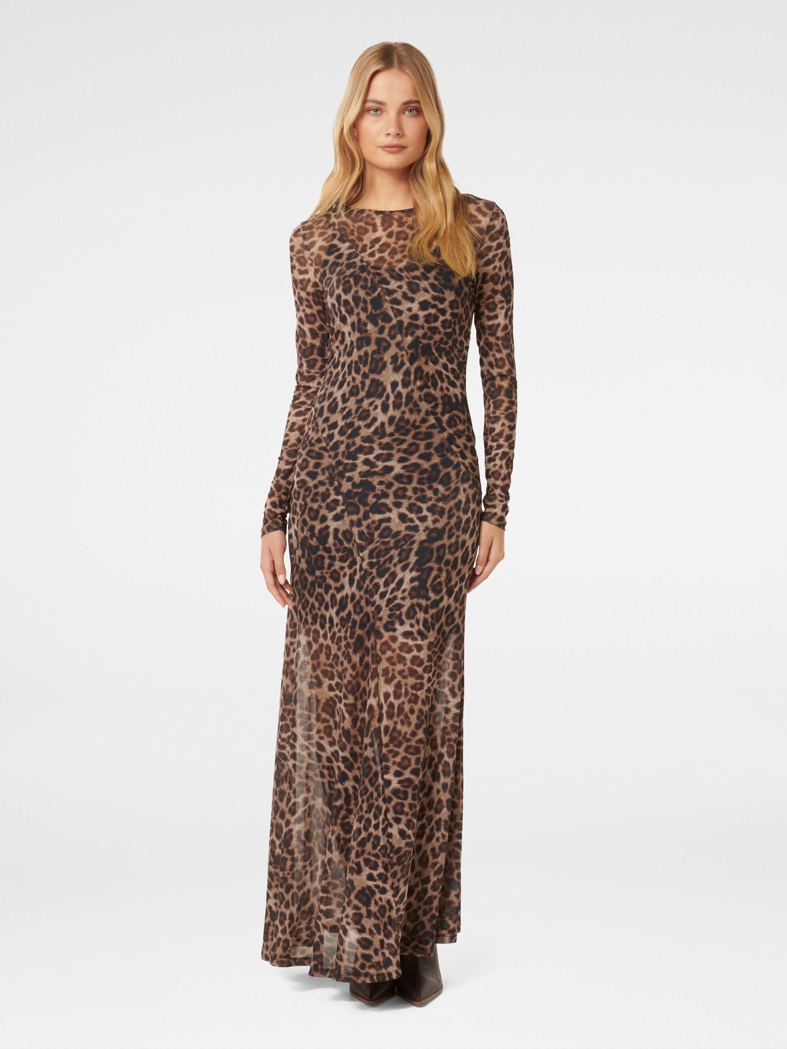 Libby Mesh Spliced Midi Dress