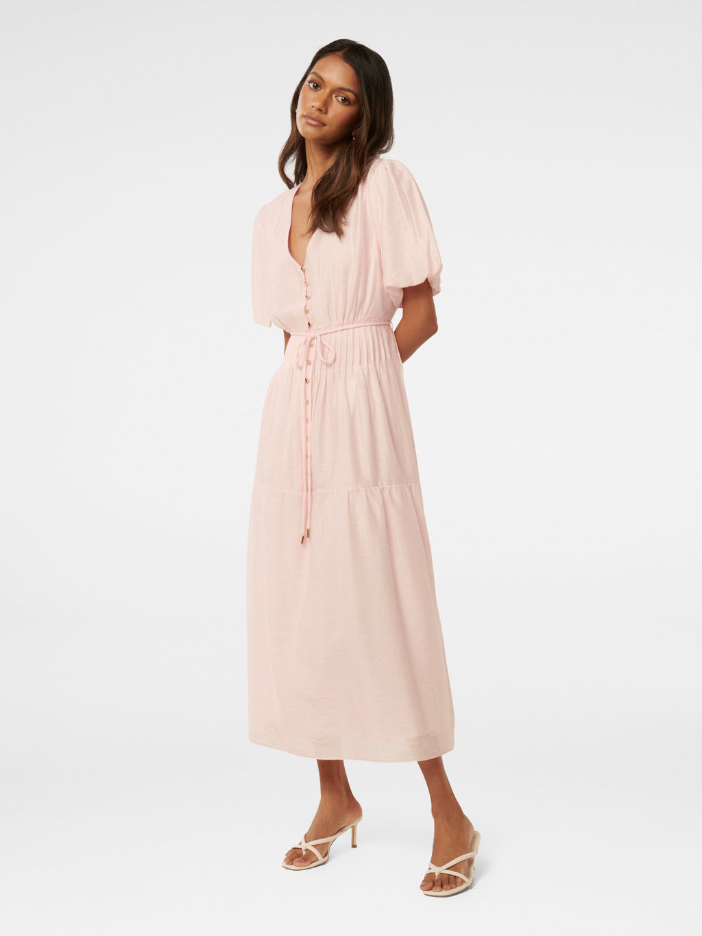  Addison Petite Textured Pintuck Midi Dress