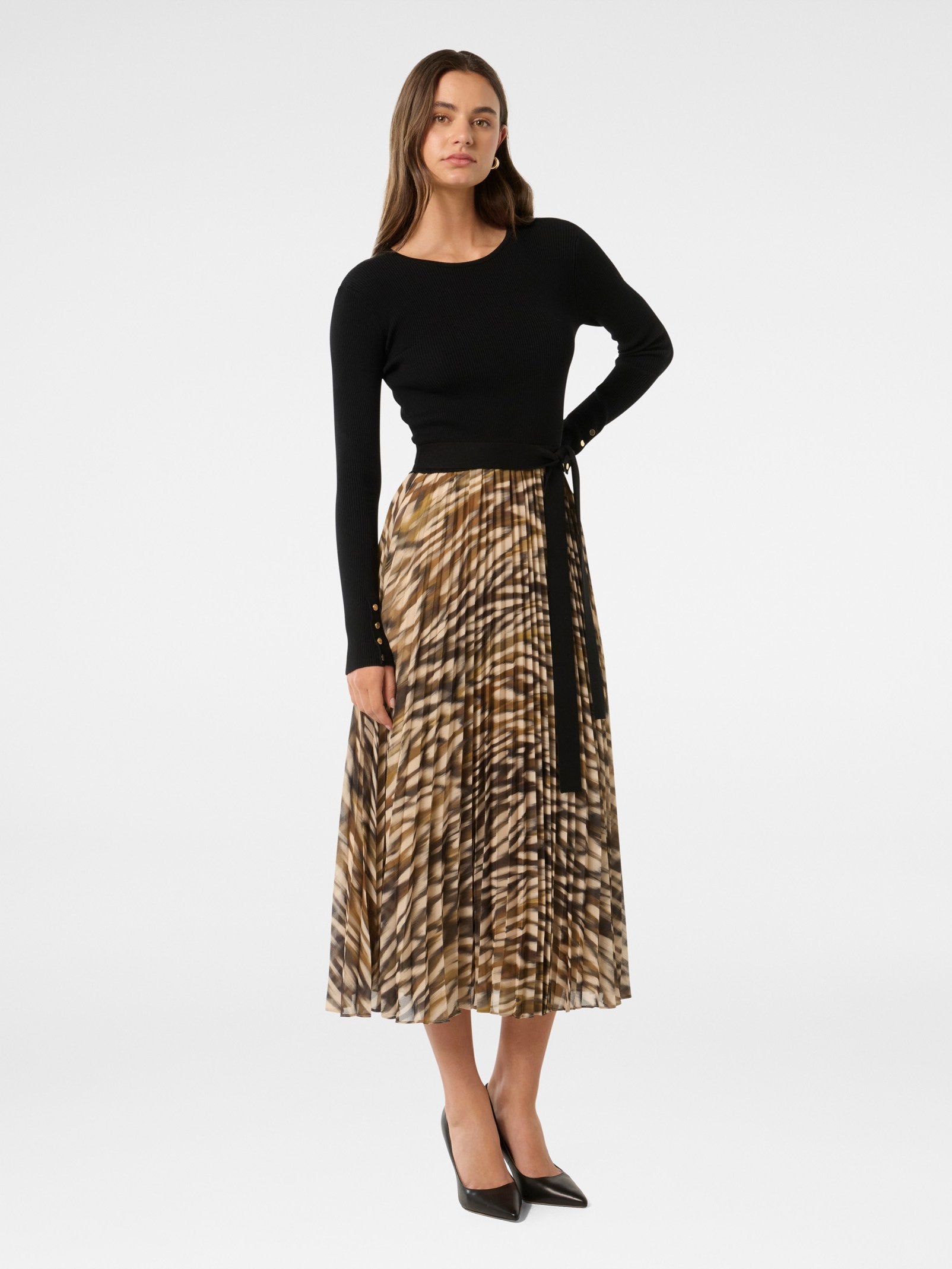  Bree Print Hem Knitted Dress