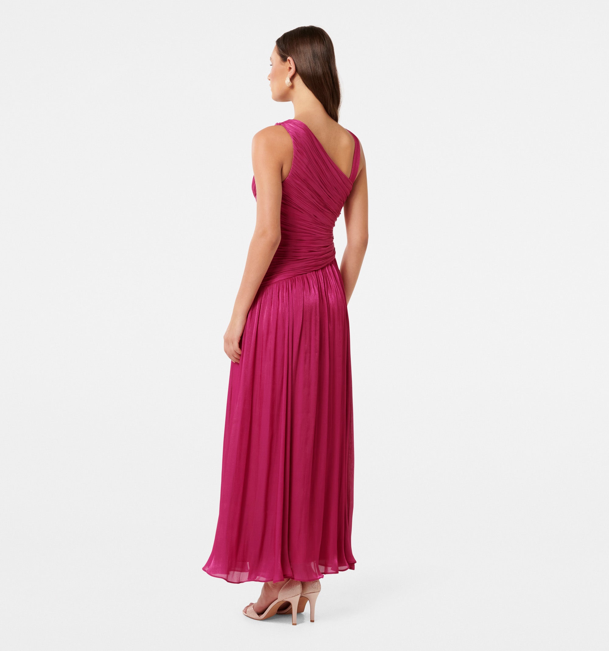 Nya Metallic Asym Maxi Dress
