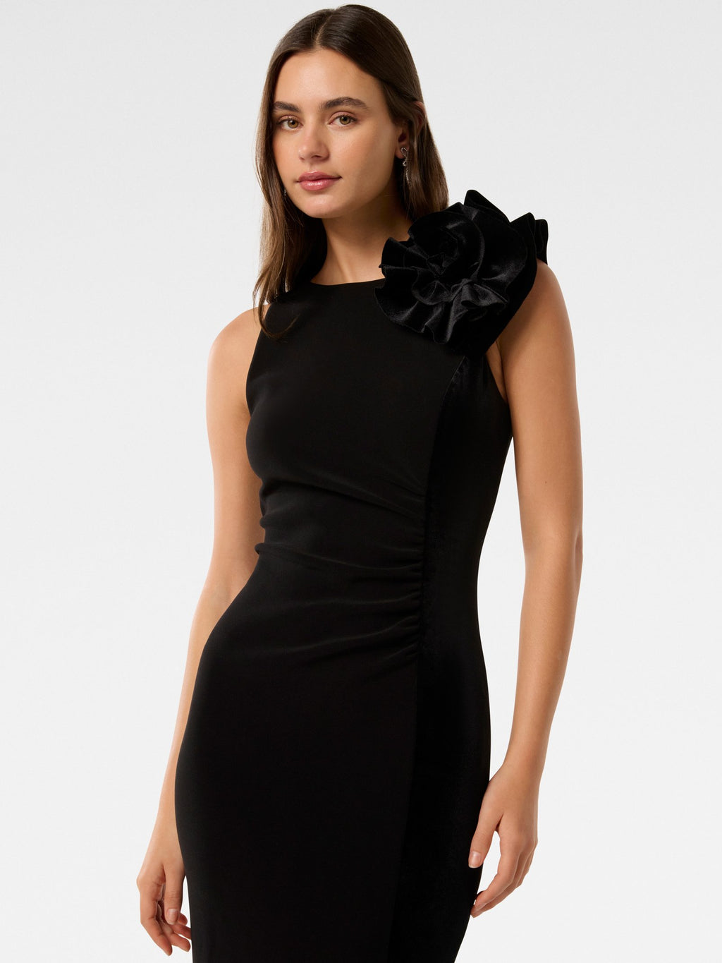  Amity Spliced Rosette Midi Dress