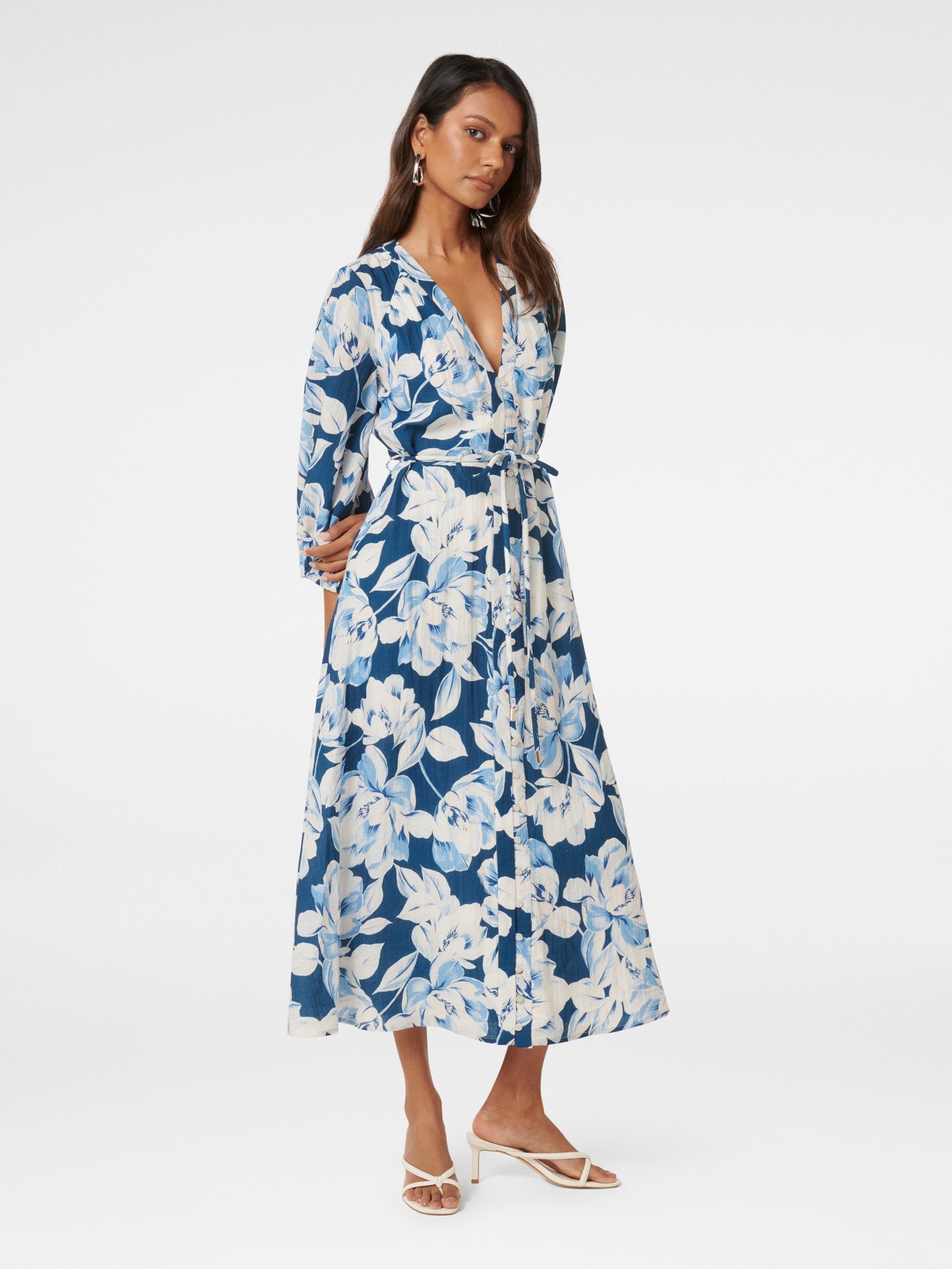  Brynn Petite Waist Tie Midi Dress