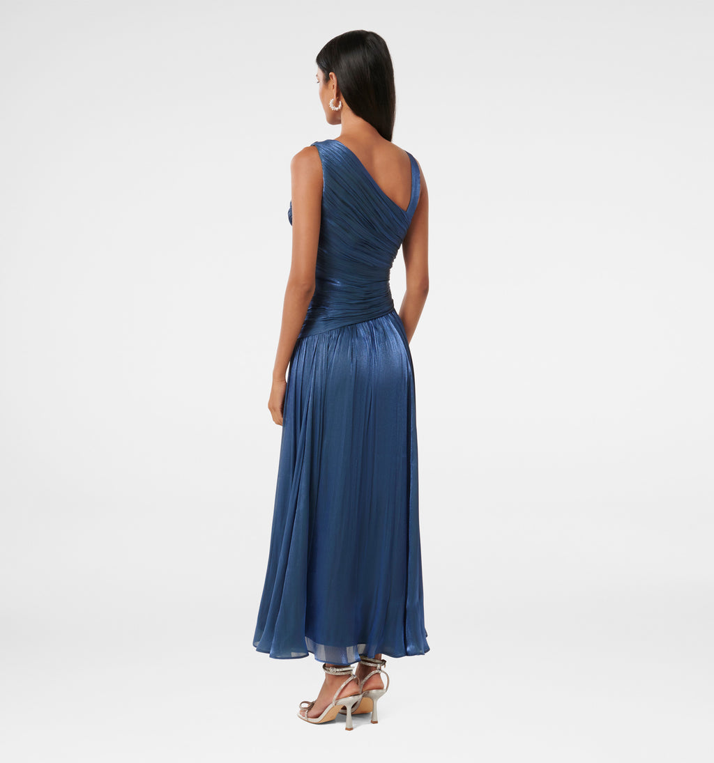 Nya Petite Metallic Asym Maxi Dress