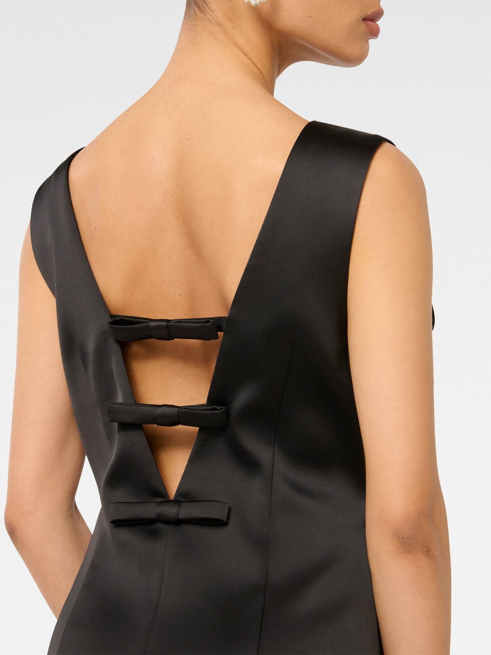  Ellie Petite Low Bow Back Mini Dress