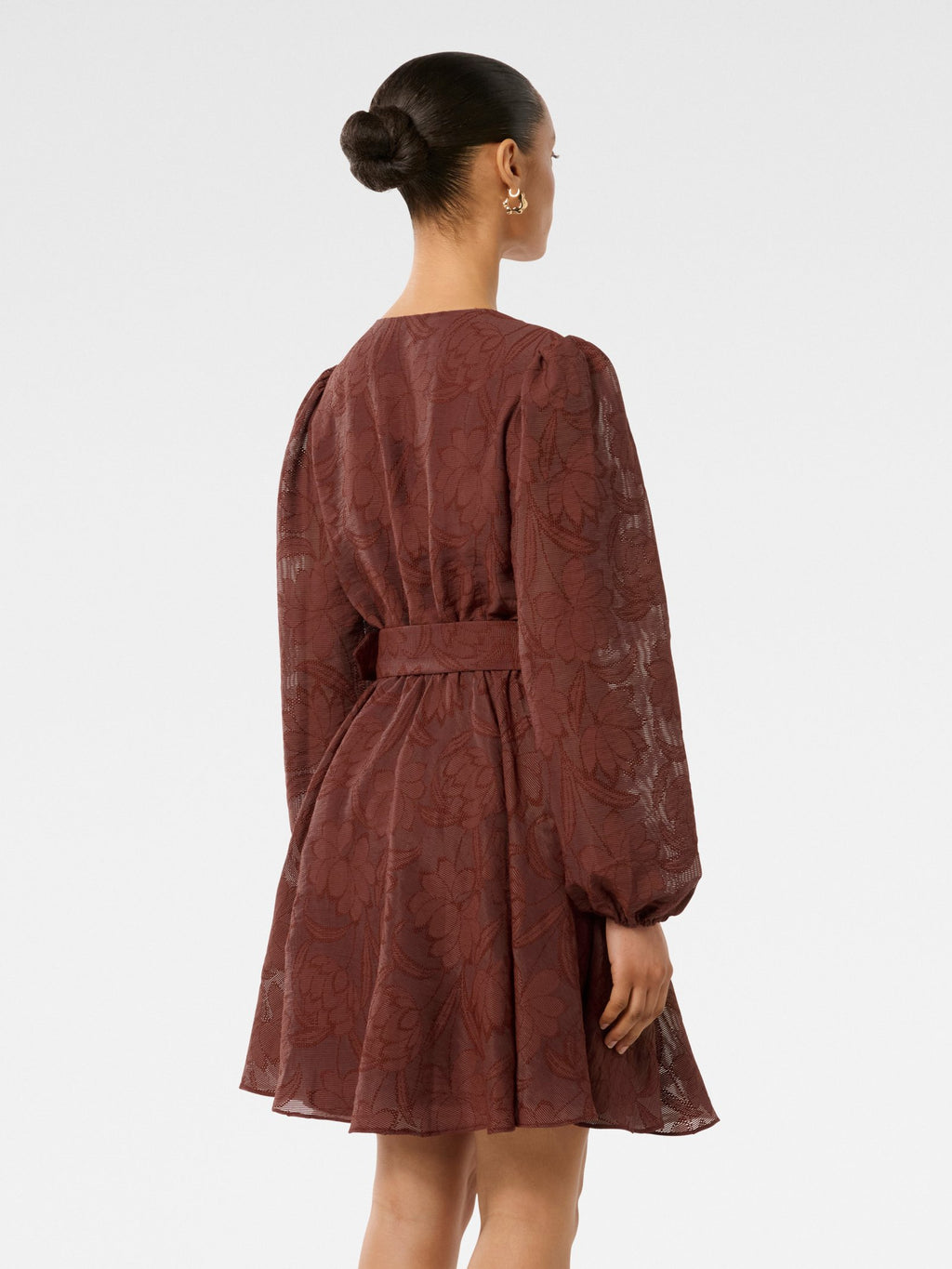  Amila Petite Belted Godet Mini Dress