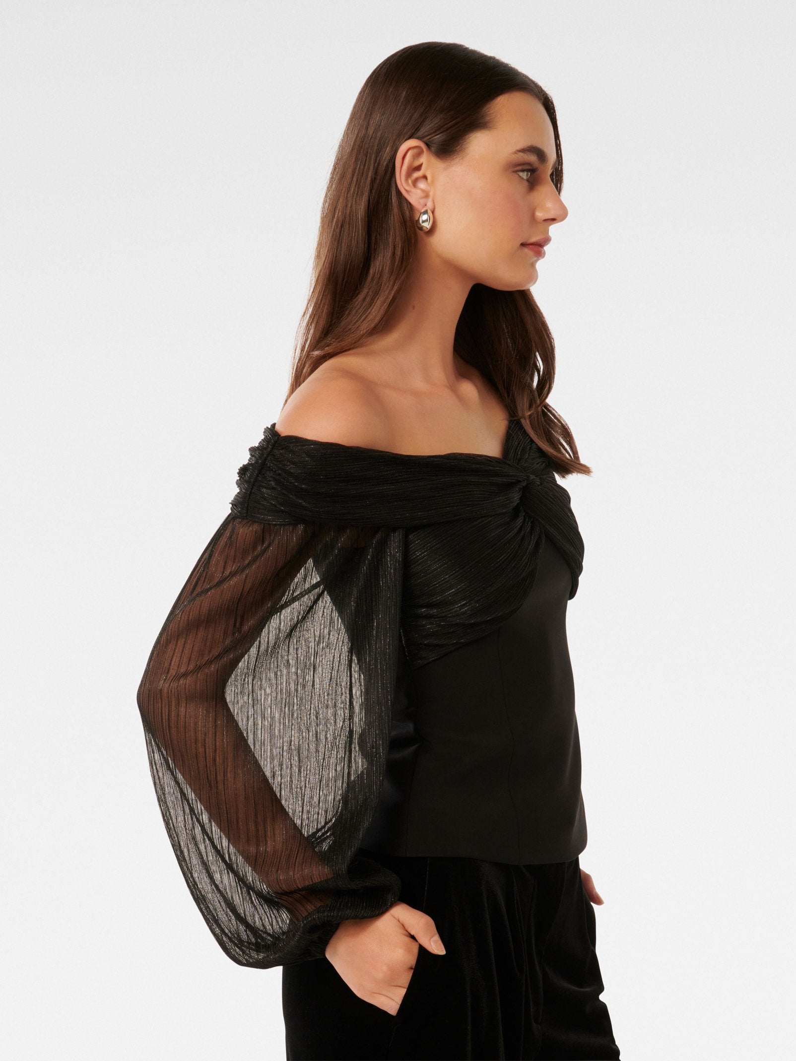  Alyssa Twist Front Plisse Top