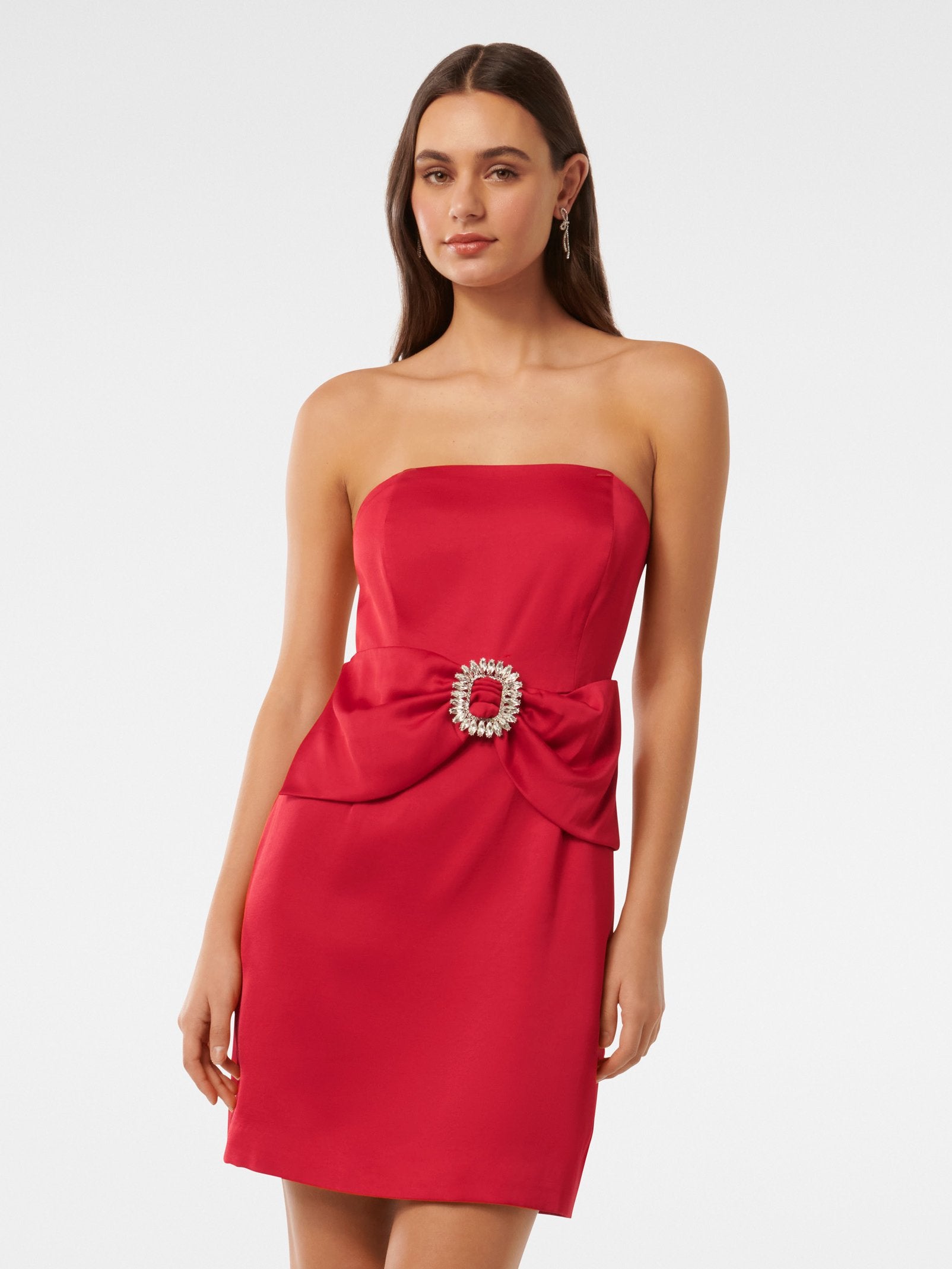 Sanji Satin Strapless Mini Dress