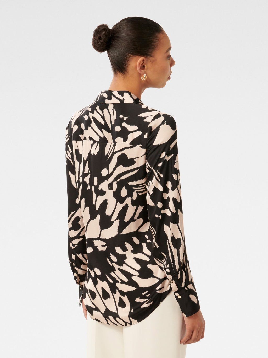  Harvey Notched Neck Satin Shirt