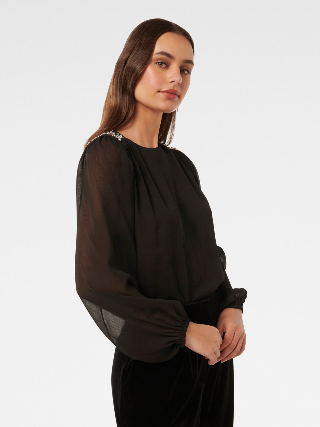  Dolly Beaded Yoke Blouse
