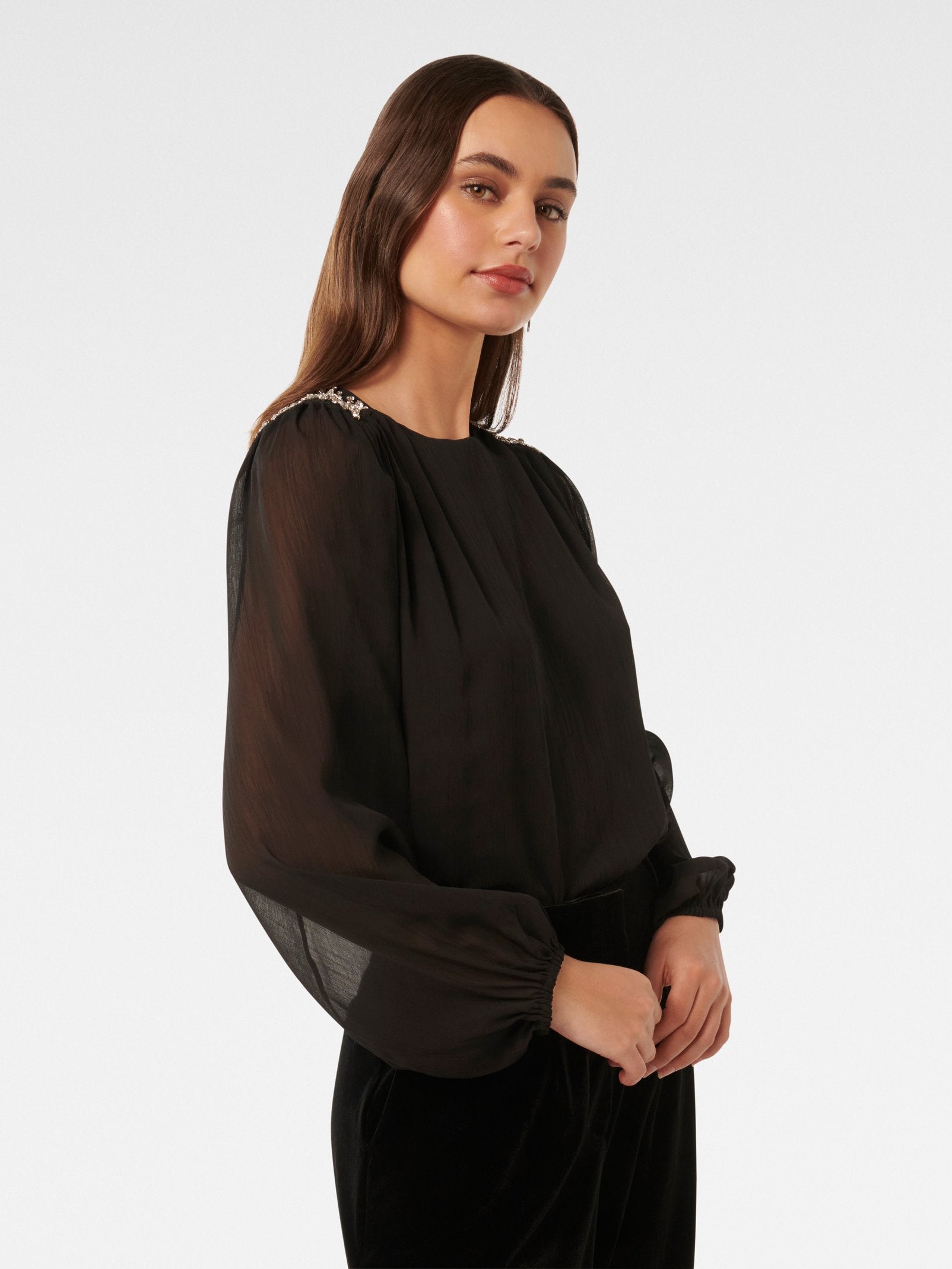  Dolly Beaded Yoke Blouse