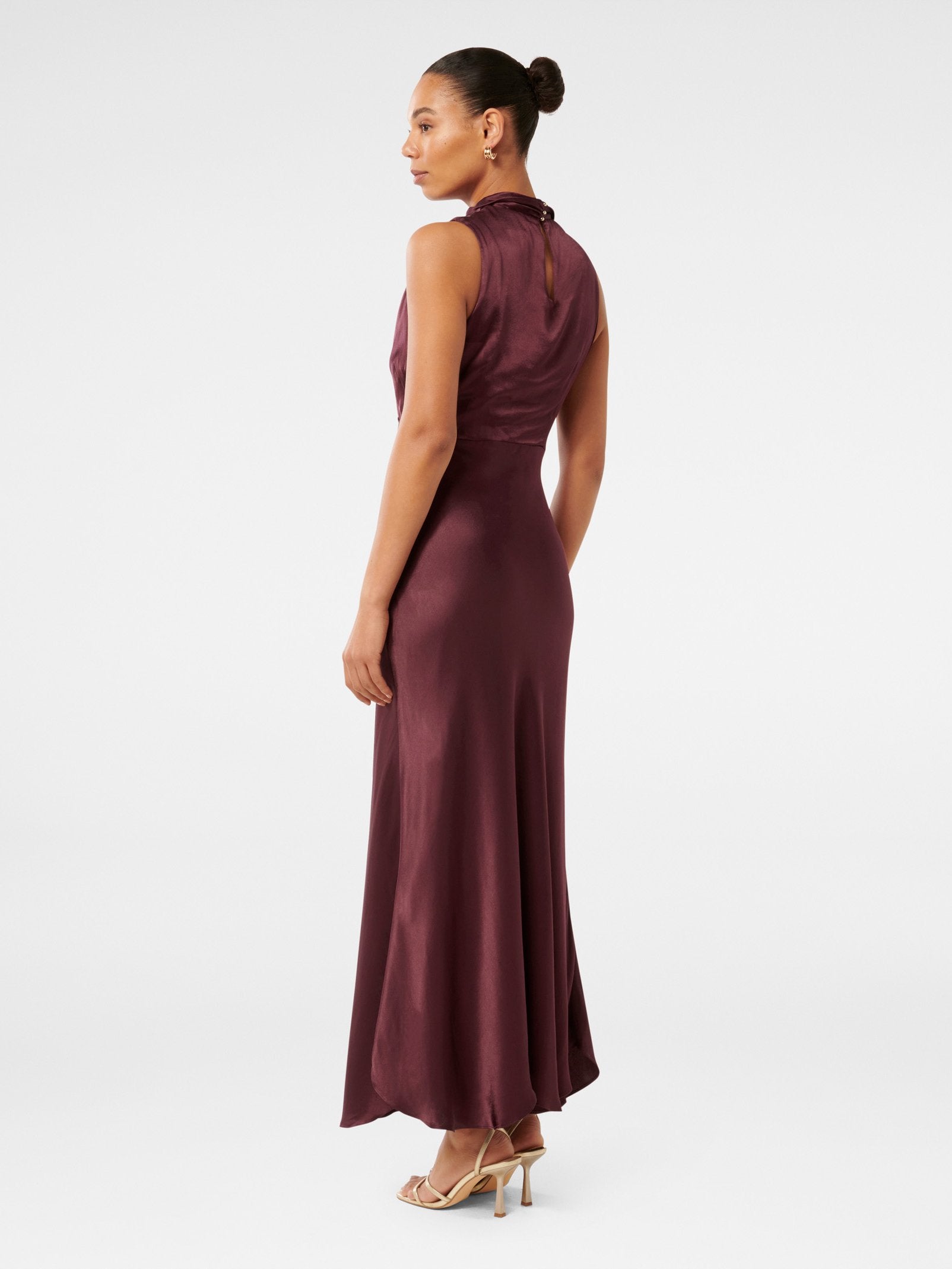  Cassie Satin Draped Midi Dress