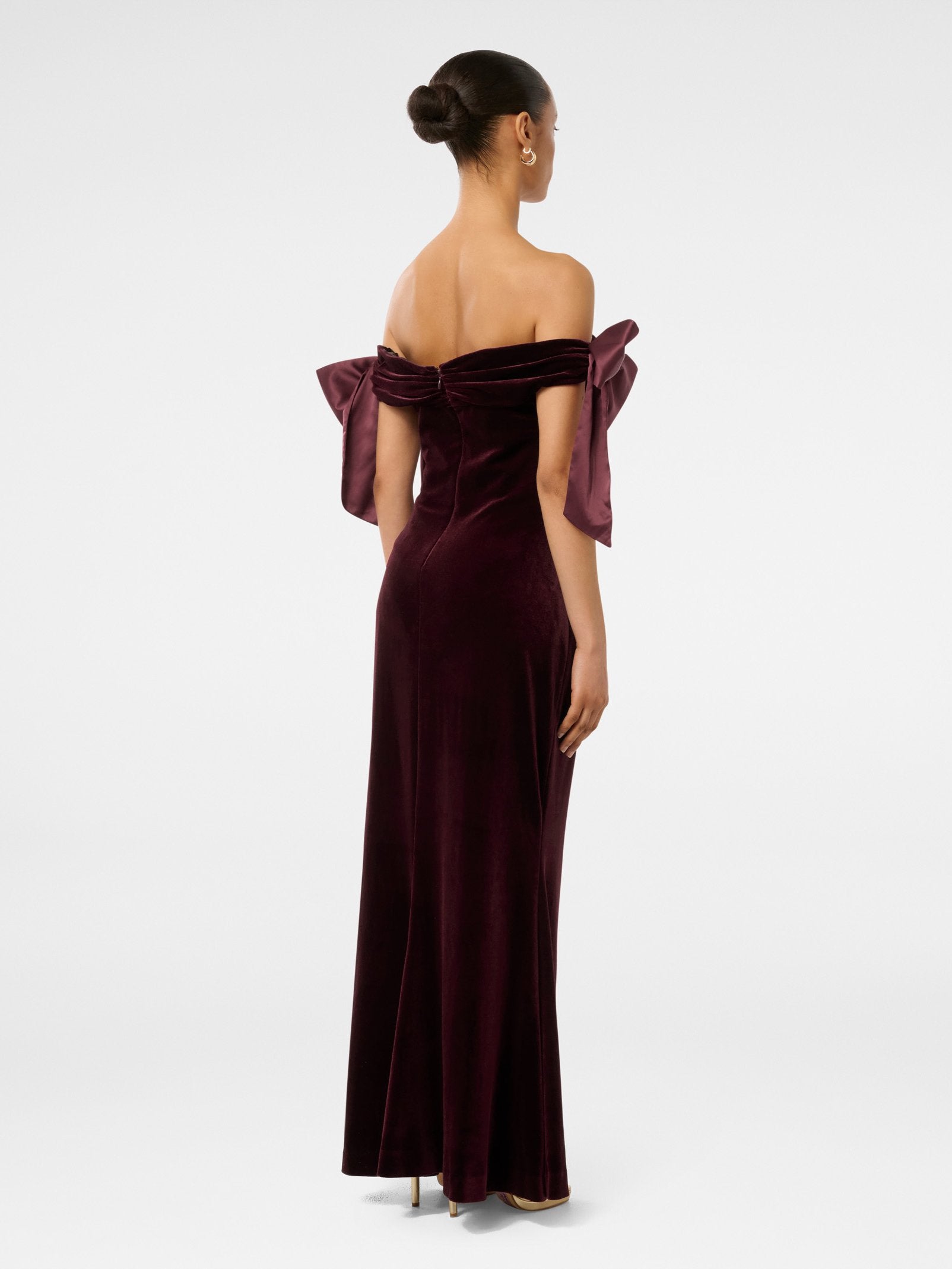  Ada Petite Off Shoulder Bow Gown