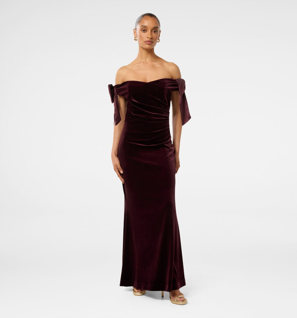 Ada Petite Off Shoulder Bow Gown