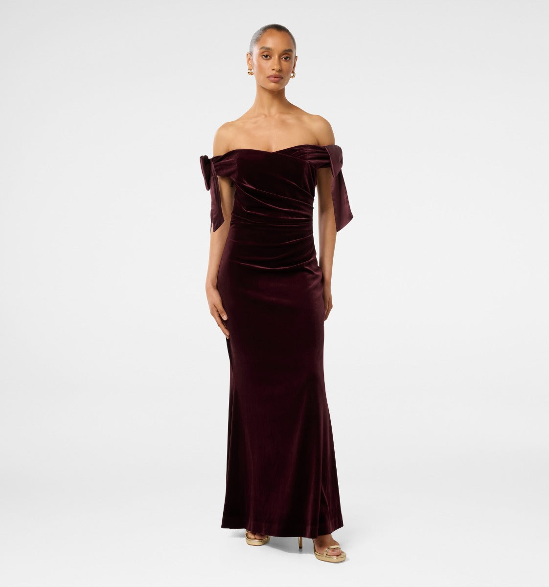 Ada Petite Off Shoulder Bow Gown