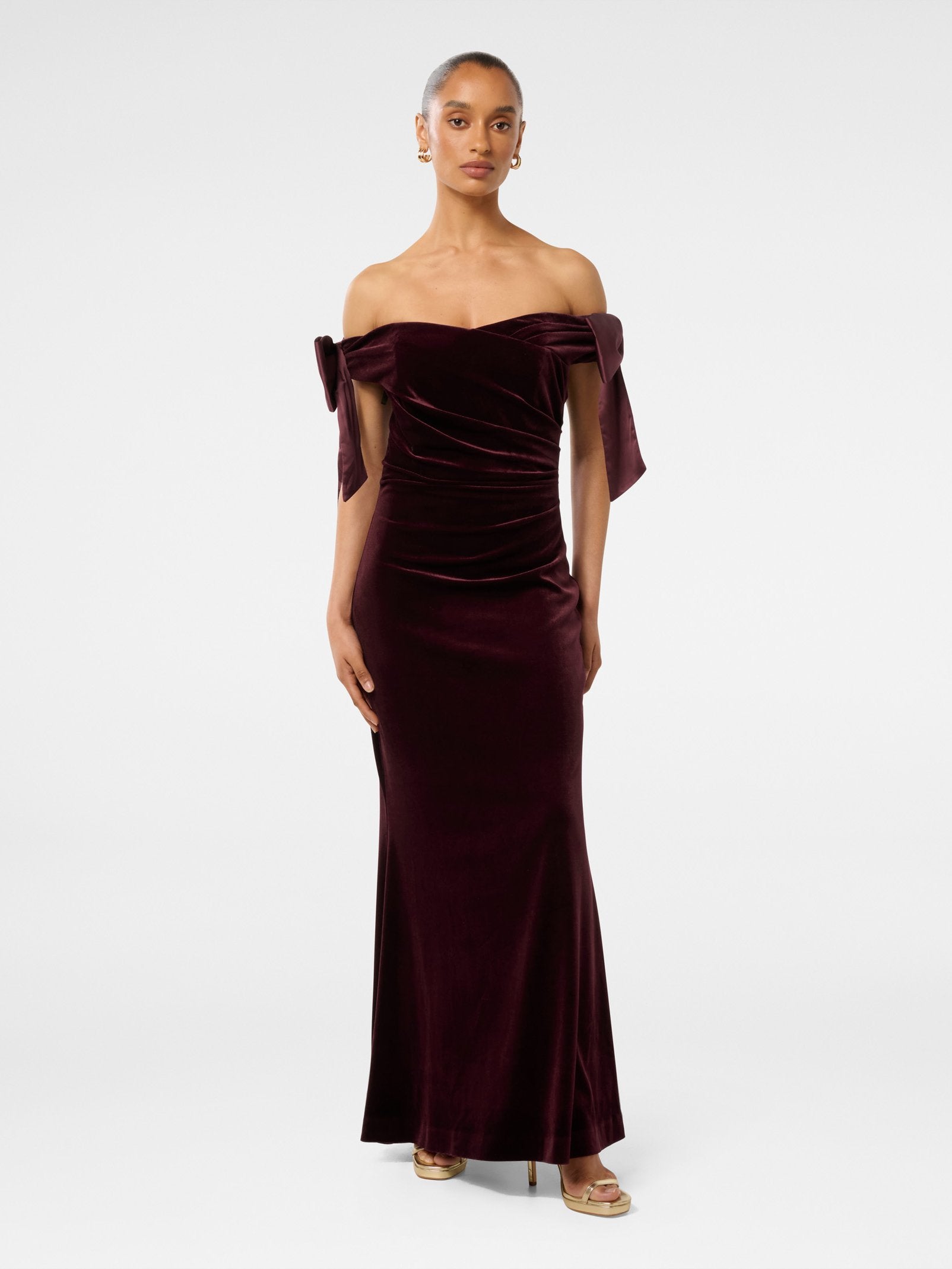 Ada Petite Off Shoulder Bow Gown