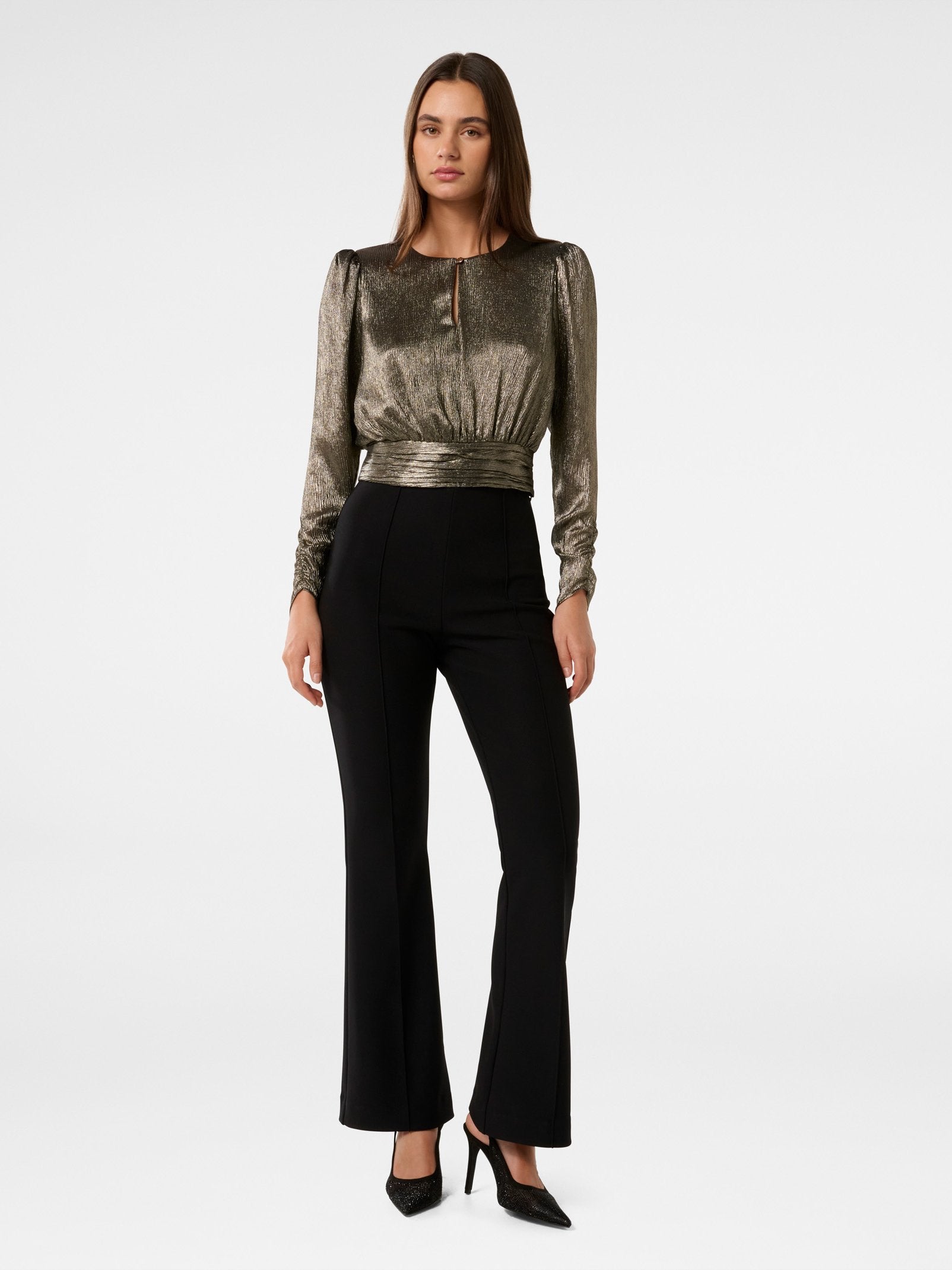  Riya Sparkle Button Front Top