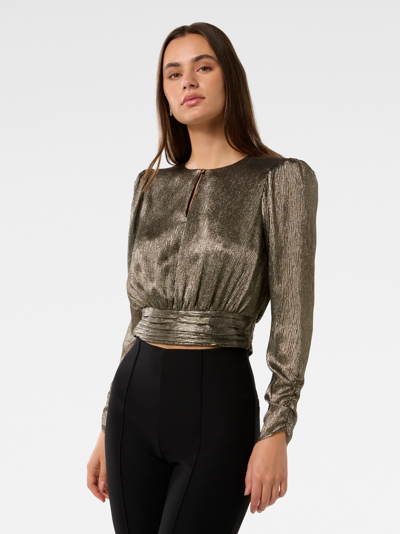  Riya Sparkle Button Front Top