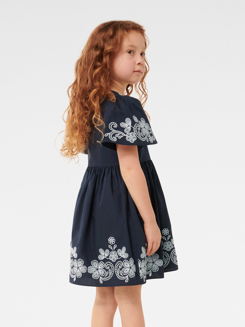 Olivia Broderie Flutter Girls Dress