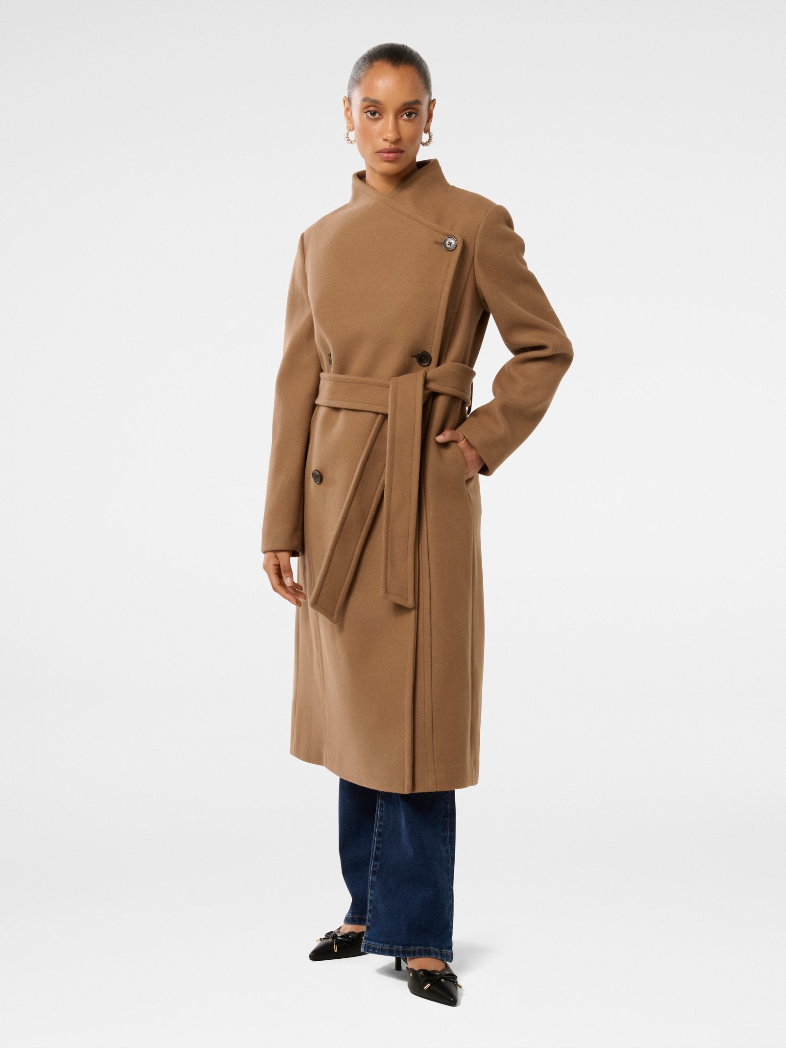  Ari Petite Funnel Neck Coat