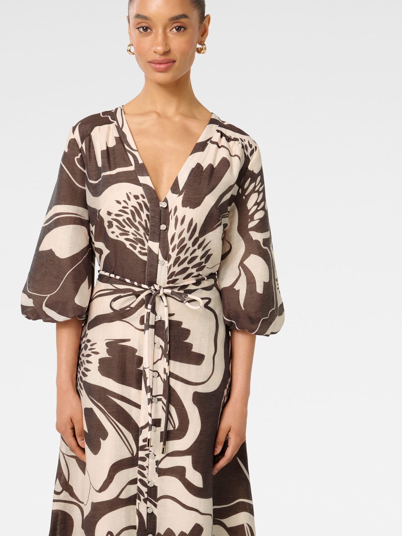  Brynn Petite Waist Tie Midi Dress