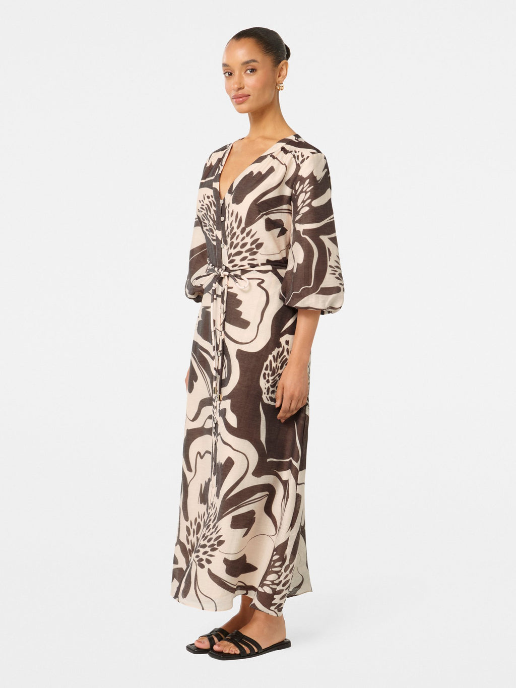  Brynn Petite Waist Tie Midi Dress