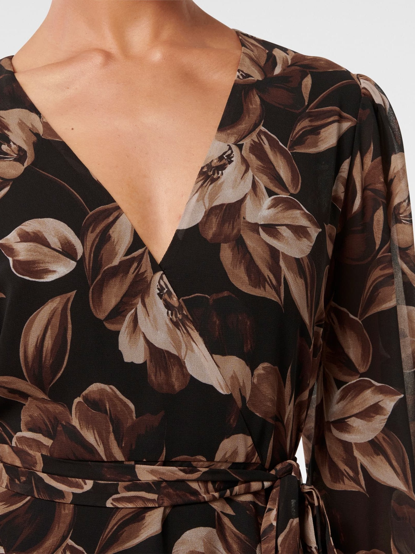  Amila Petite Belted Godet Mini Dress