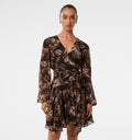 Amila Petite Belted Godet Mini Dress