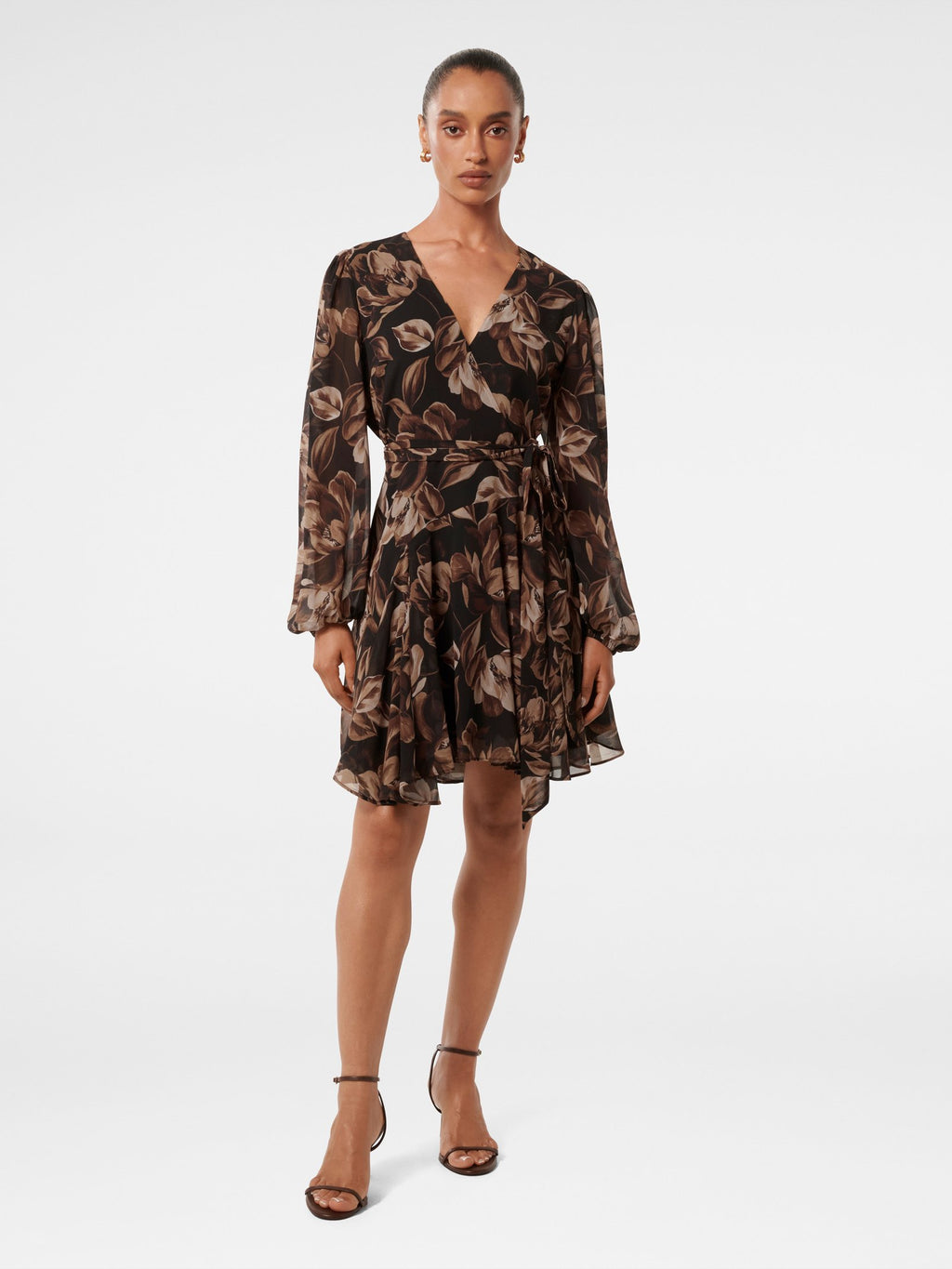  Amila Petite Belted Godet Mini Dress