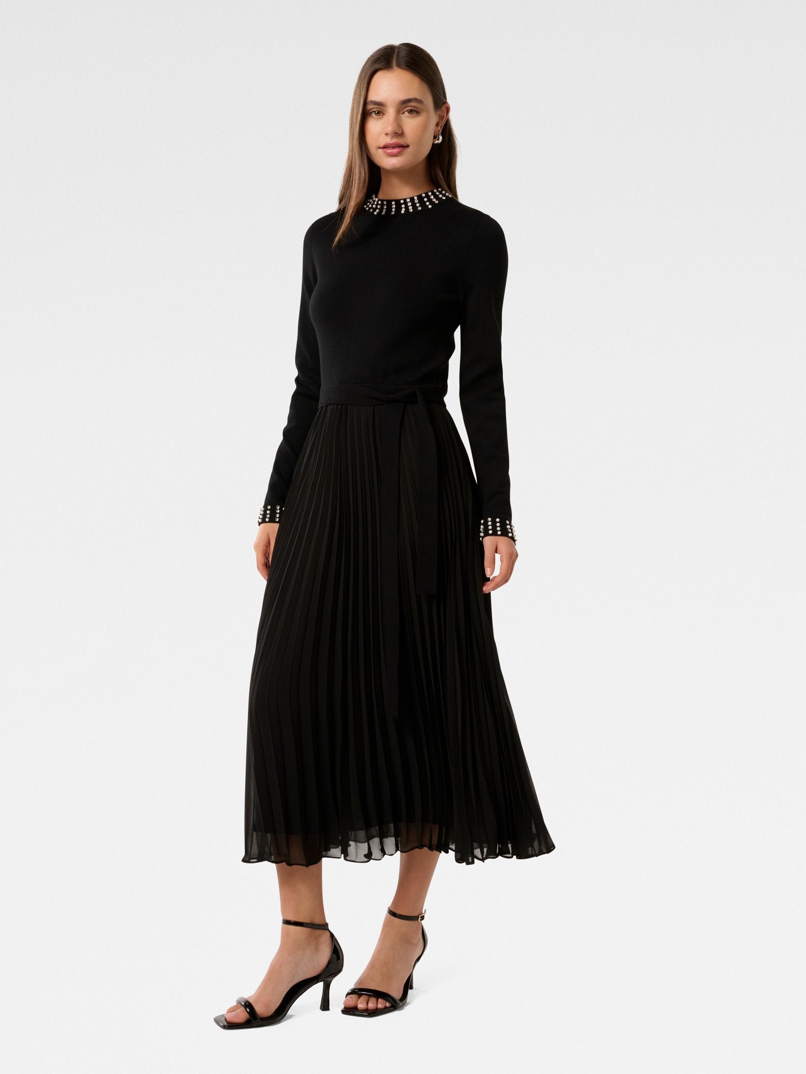  Giana Embellished Pleat Dress