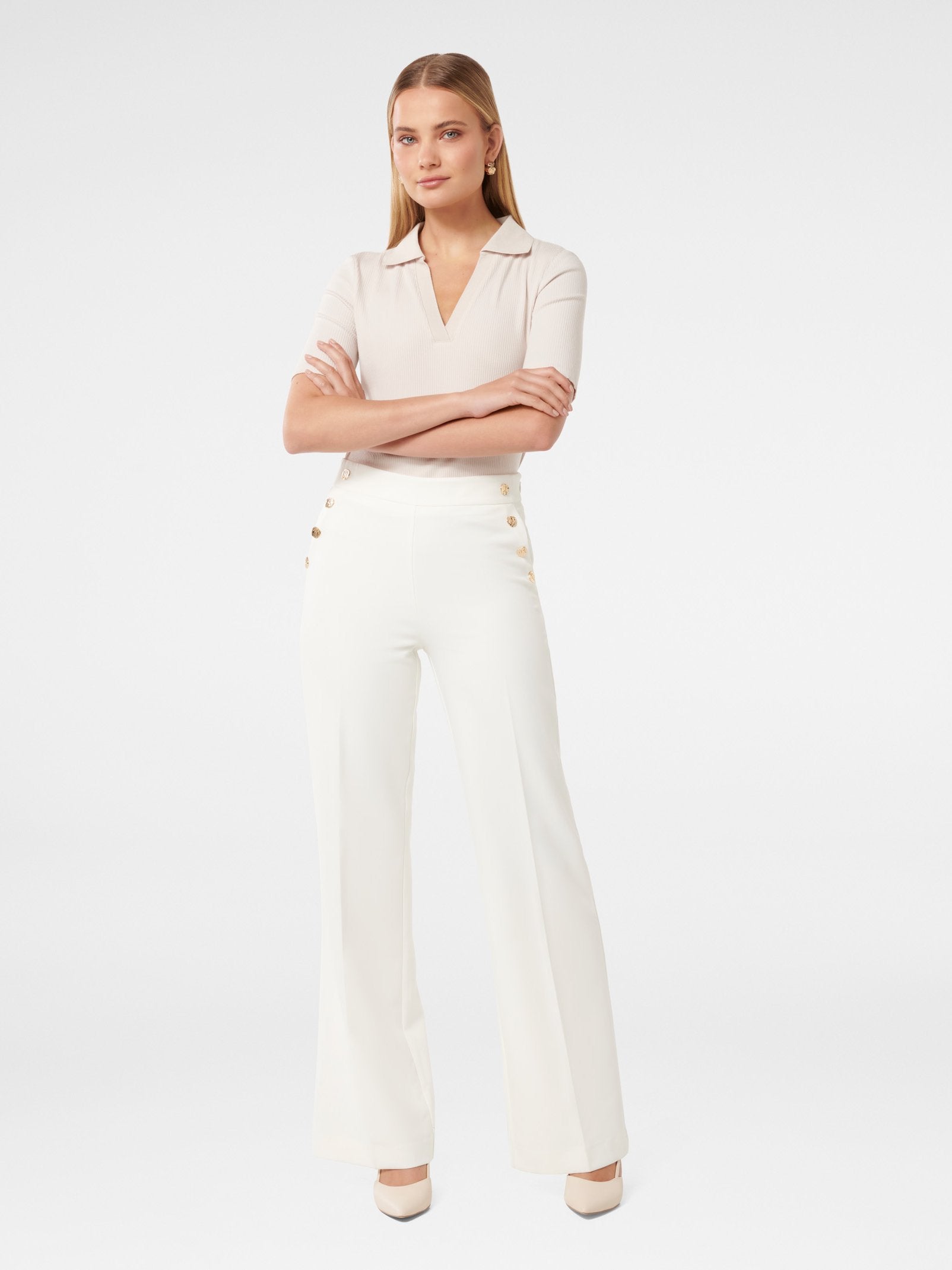  Kehlani Button Wide Leg Pant