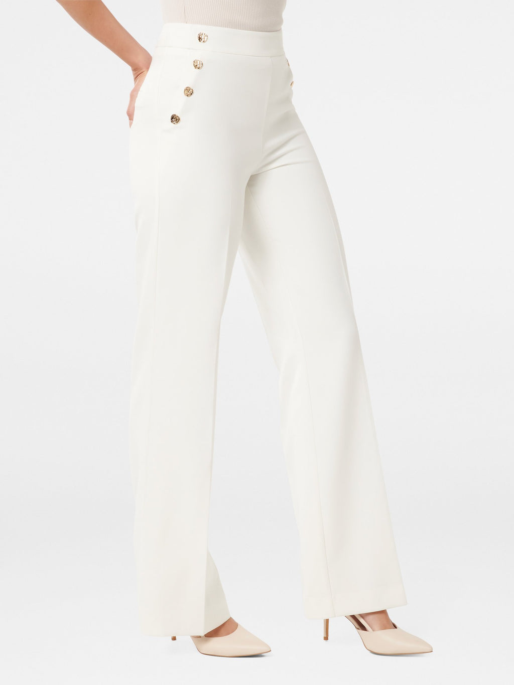  Kehlani Button Wide Leg Pant
