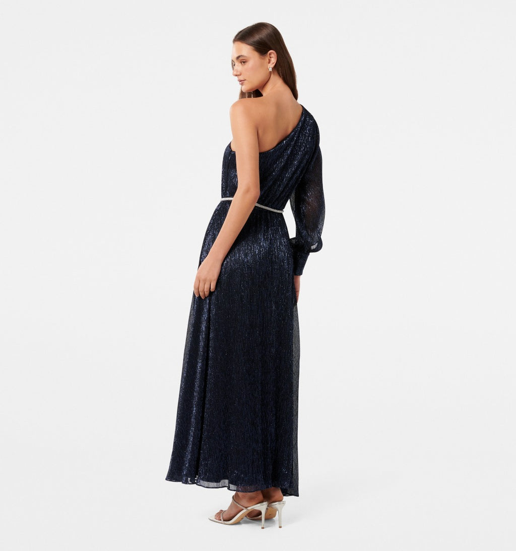 Cody Asym Plisse Diamonte Maxi Dress