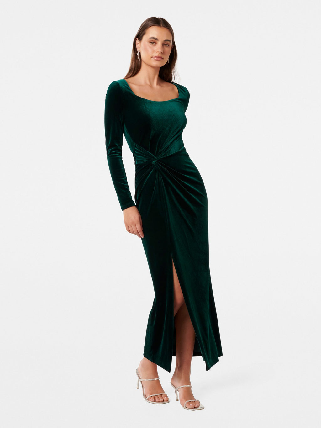  Macy Long Sleeve Velvet Gown
