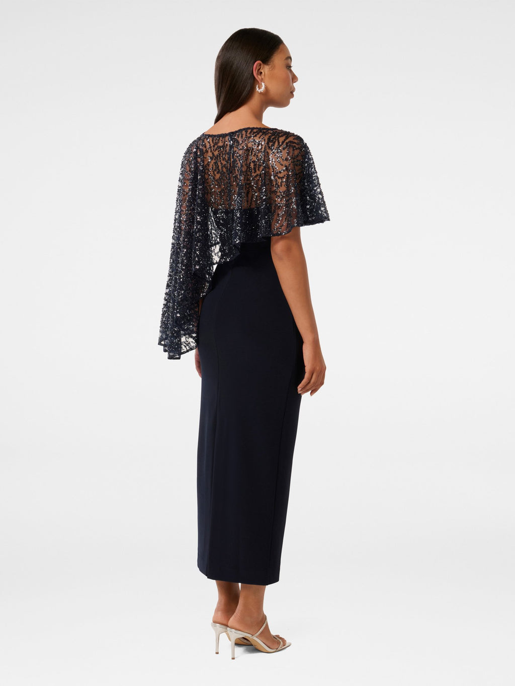  Kara Sequin Cape Maxi Dress