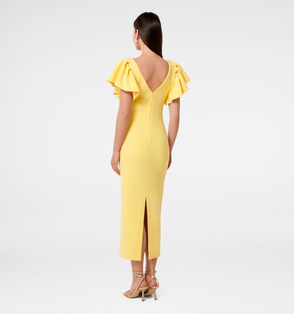 Liz Frill Sleeve Bodycon Maxi Dress