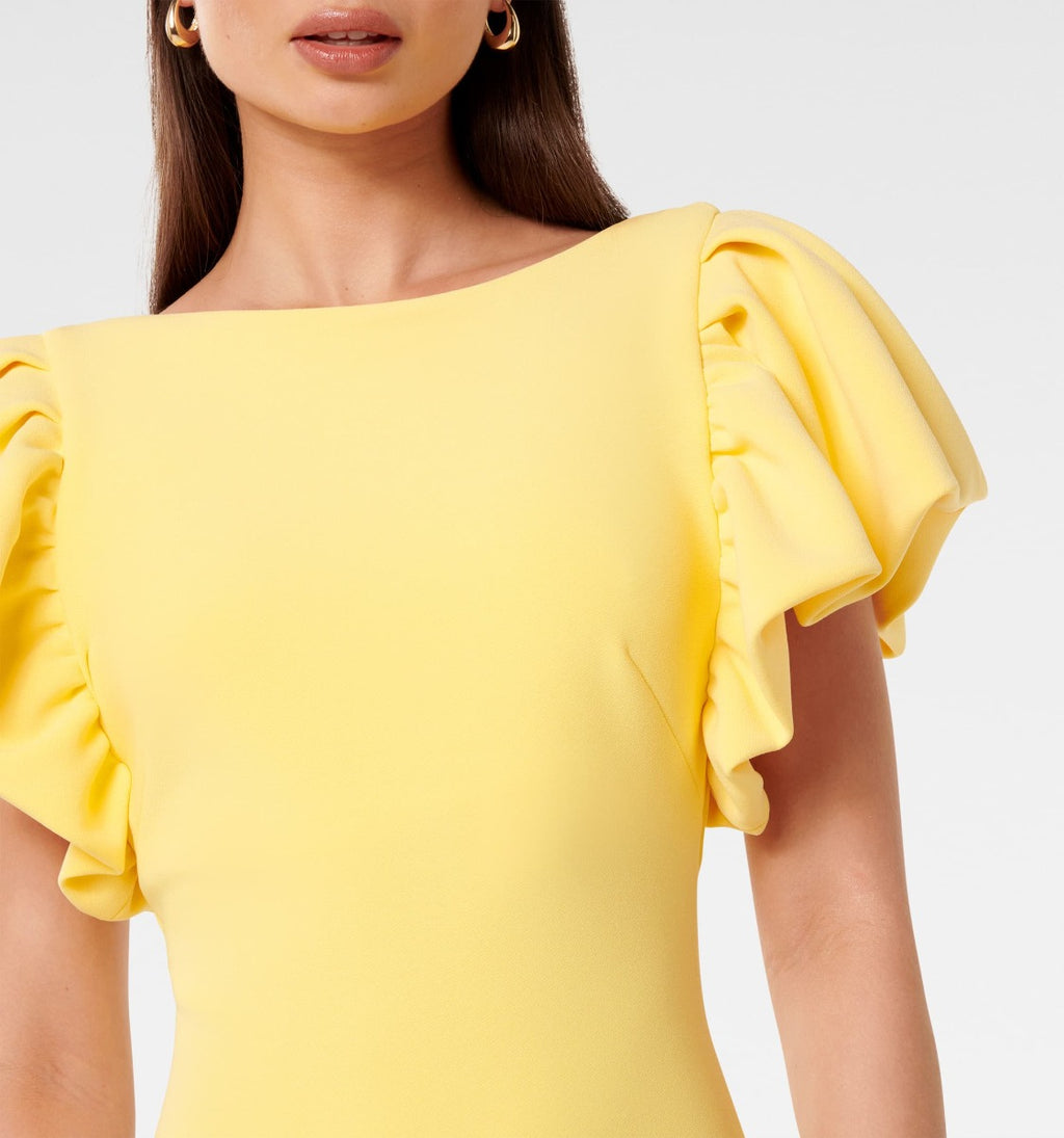 Liz Frill Sleeve Bodycon Maxi Dress