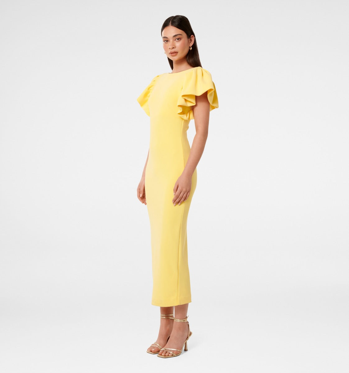 Liz Frill Sleeve Bodycon Maxi Dress