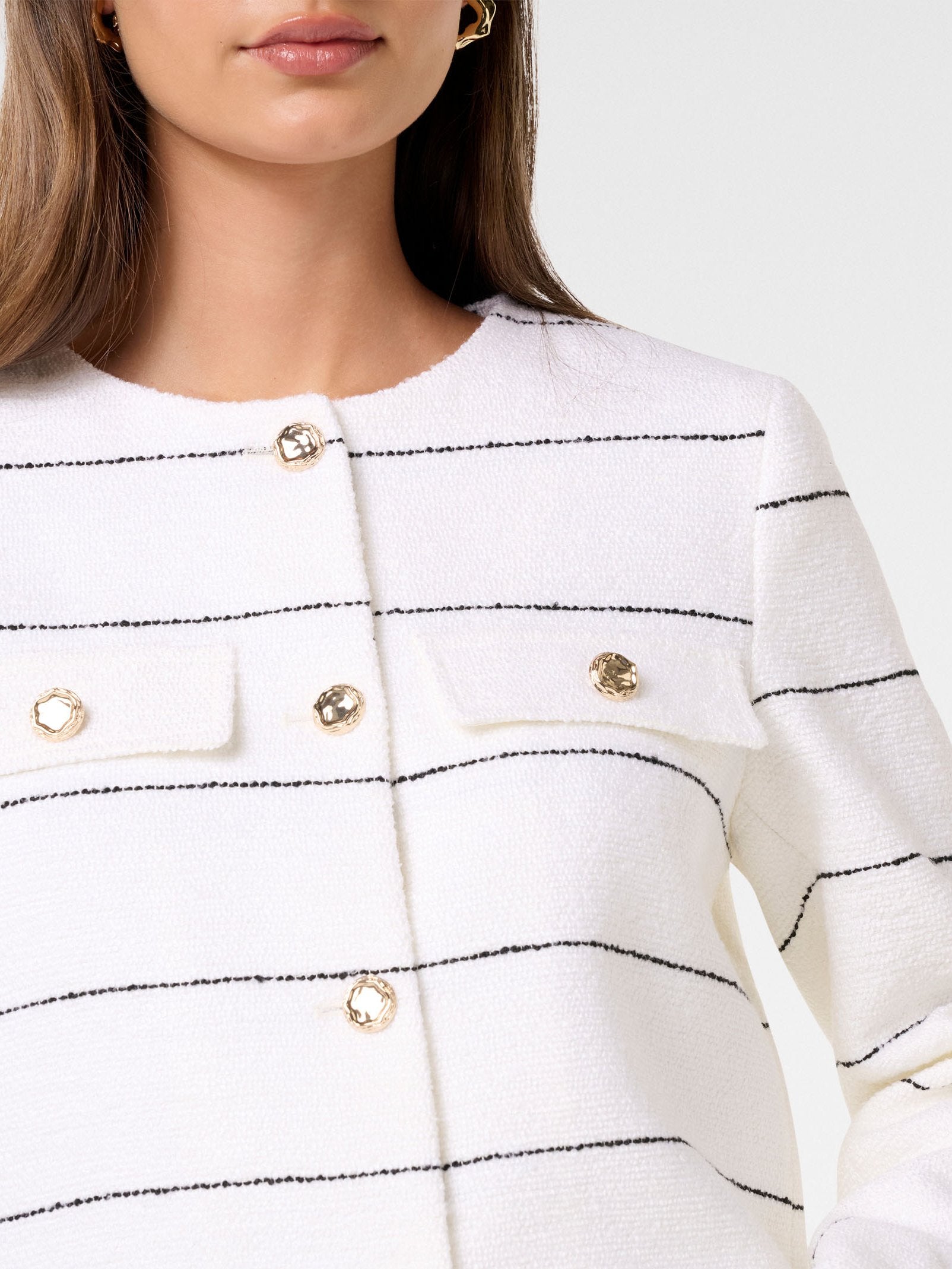  Lila Stripe Boucle Jacket