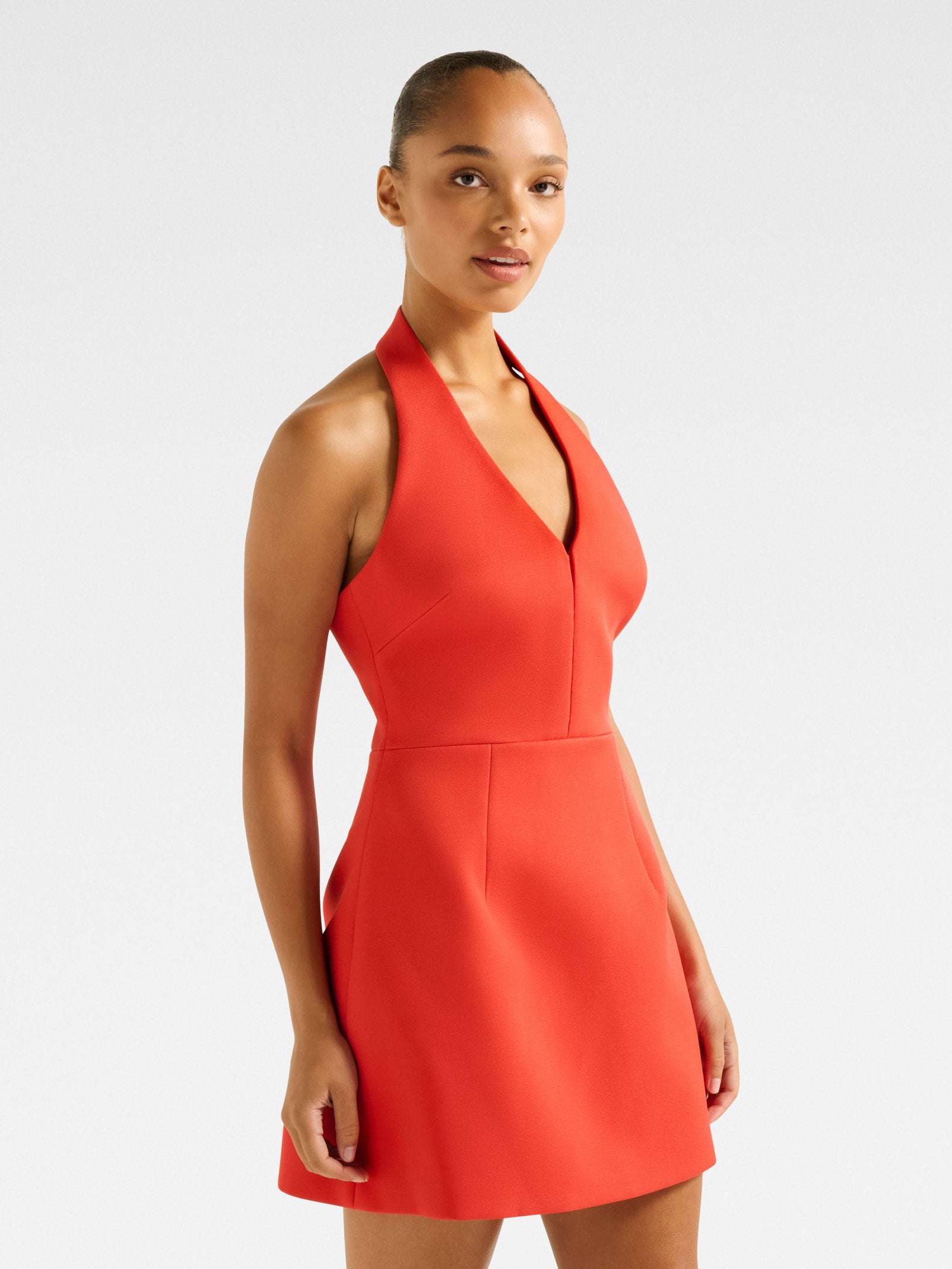  Ricki Halter Hook and Eye Mini Dress